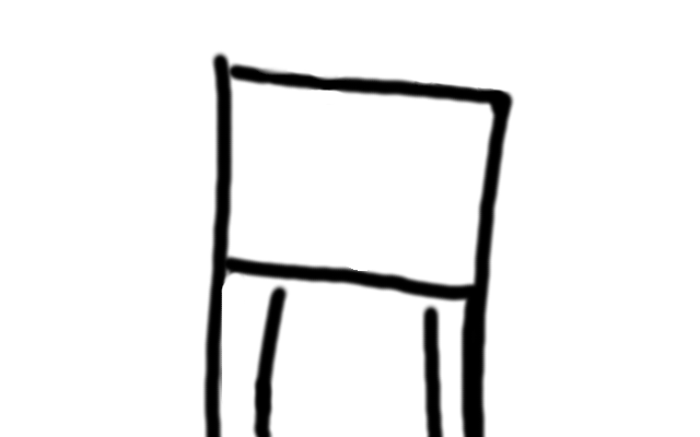 Really bad drawing of a chair